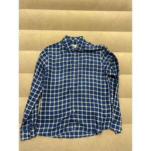 Johnnie O Mens Large Linen Long Sleeve Button Down Shirt Blue